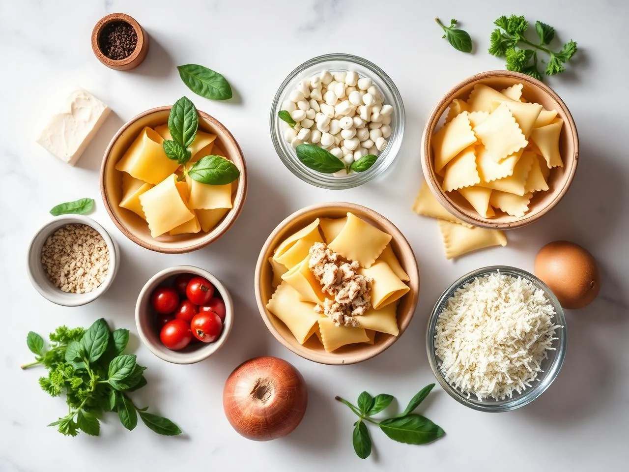 Ingredients for Tortellini Alfredo