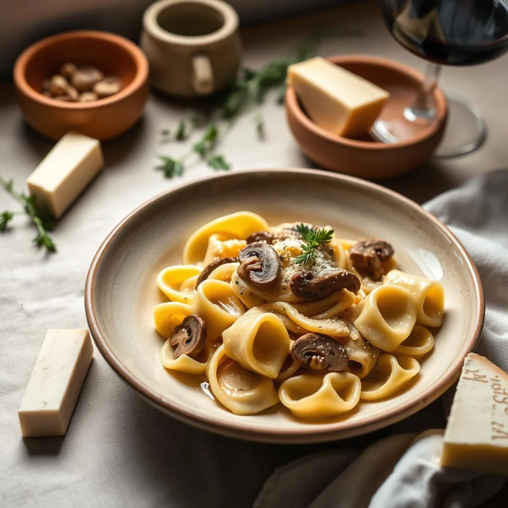 Tortellini With Creamy Mushroom Sauce