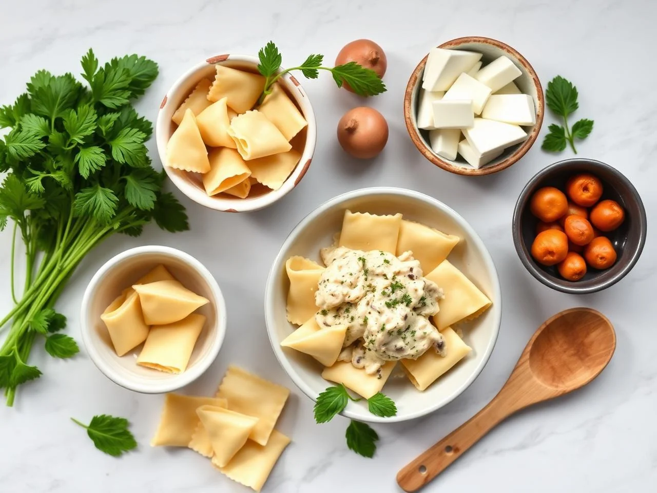 Ingredients for Tortellini With Creamy Mushroom Sauce