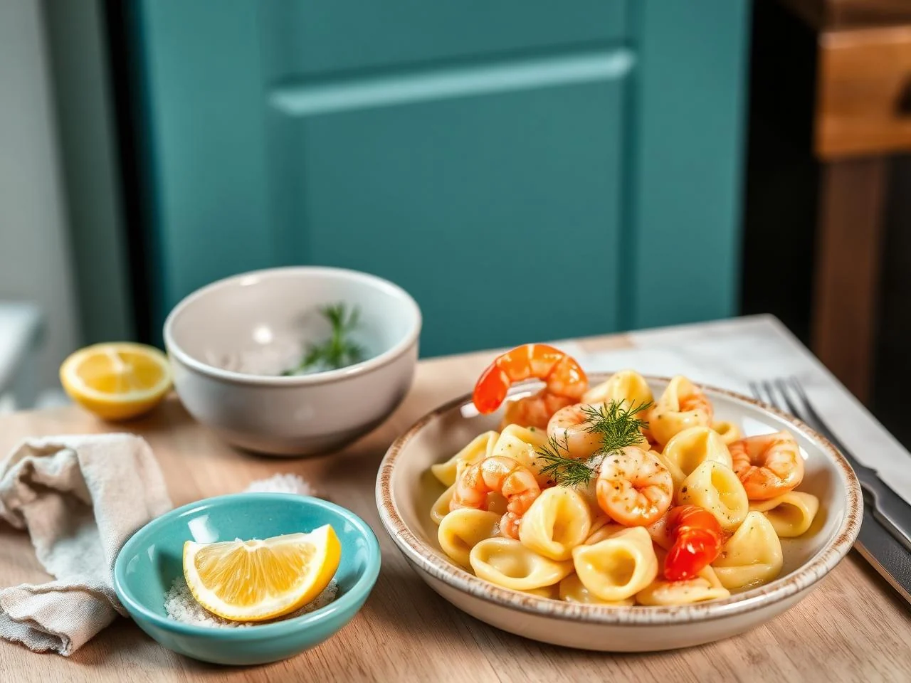 Tortellini With Shrimp And Cream