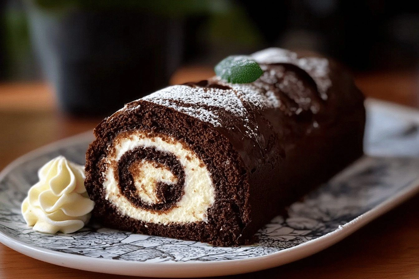 Triple Chocolate Roll Cake Tha