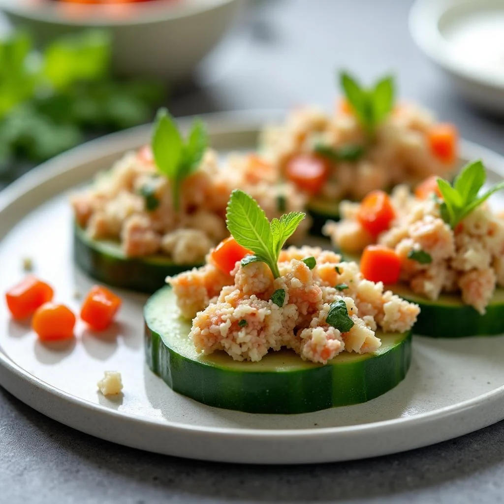Tuna Salad Cucumber Bites
