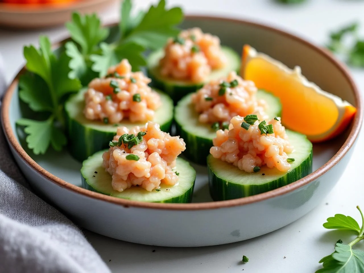 Tuna Salad Cucumber Bites