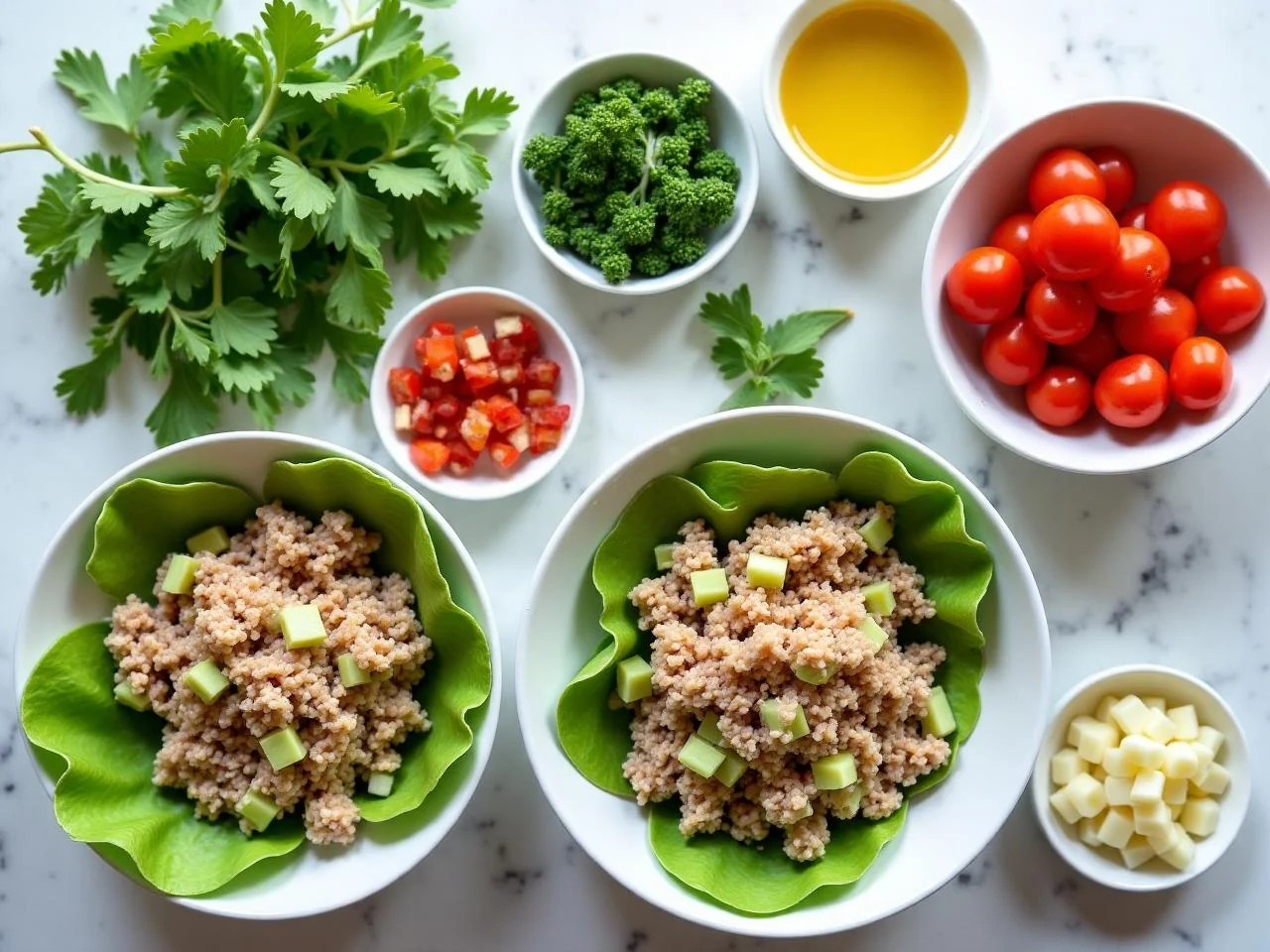 Ingredients for Tuna Salad Lettuce Wraps