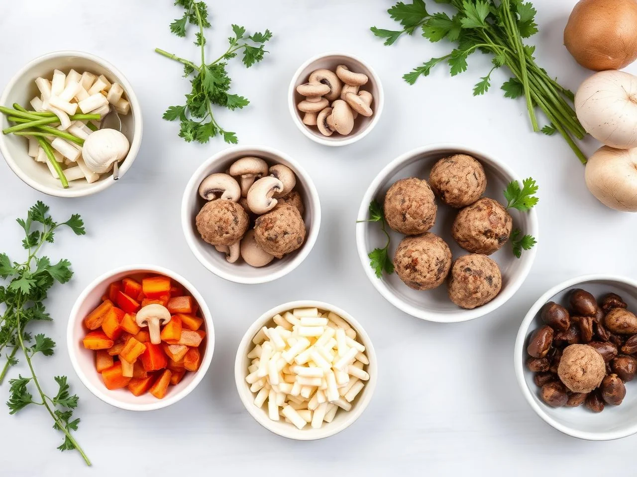 Ingredients for Turkey And Mushroom Meatballs