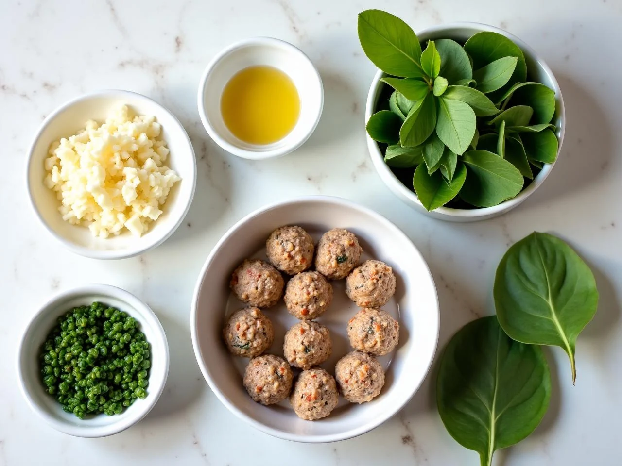 Ingredients for Turkey and Spinach Meatballs