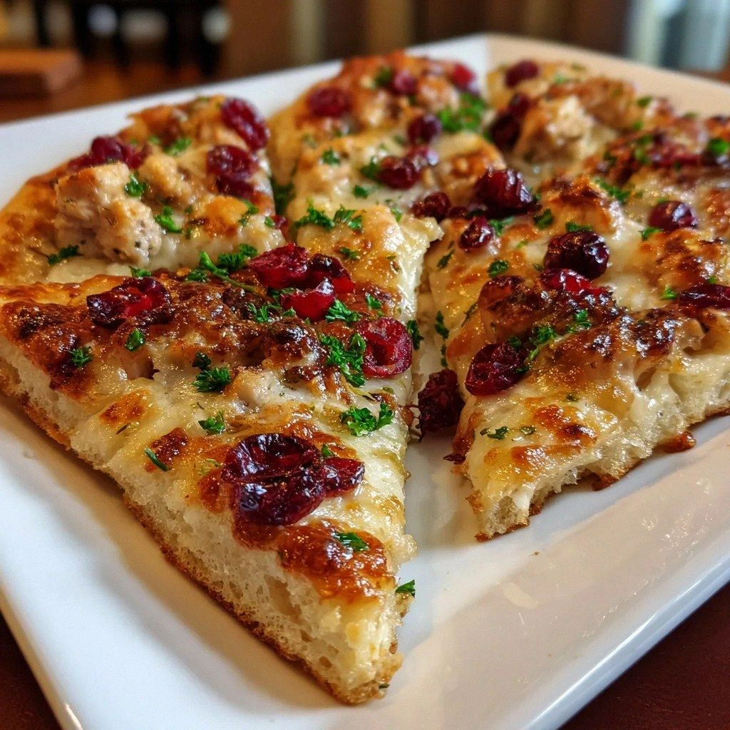 Turkey Cranberry Flatbread Piz