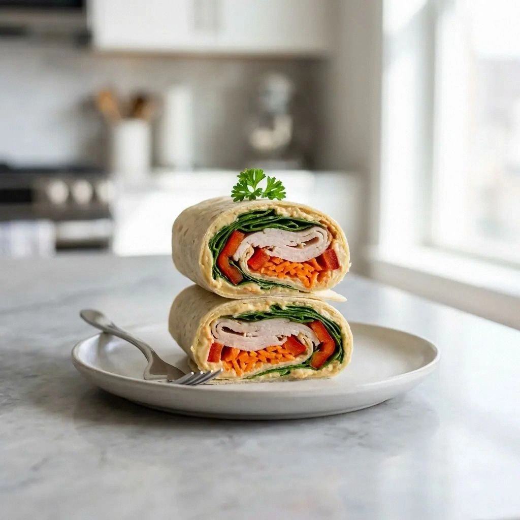 Turkey Hummus Veggie Wrap: The