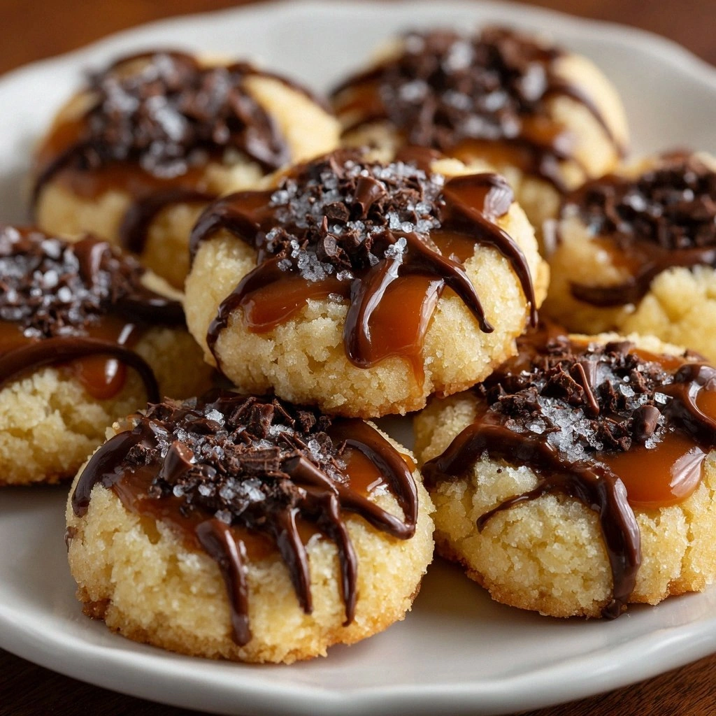 Twix Thumbprint Cookies