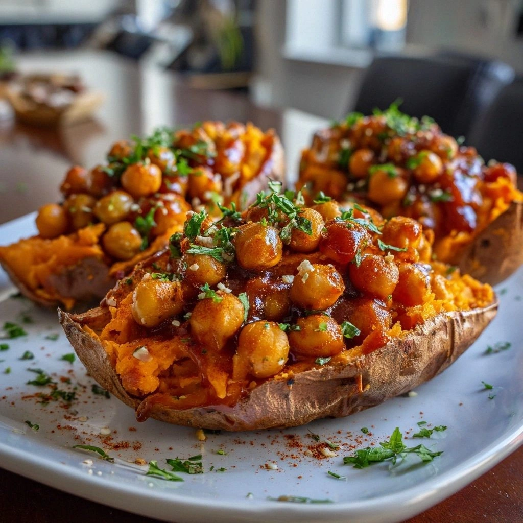 Vegan BBQ Chickpea Sweet Potat