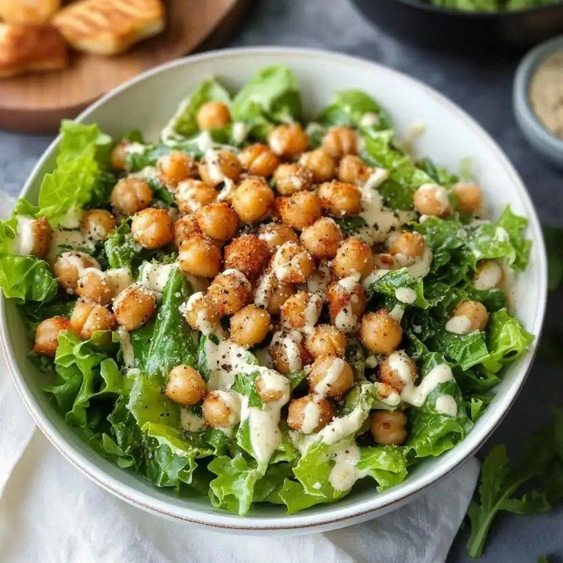 Vegan Caesar Salad with Chickp