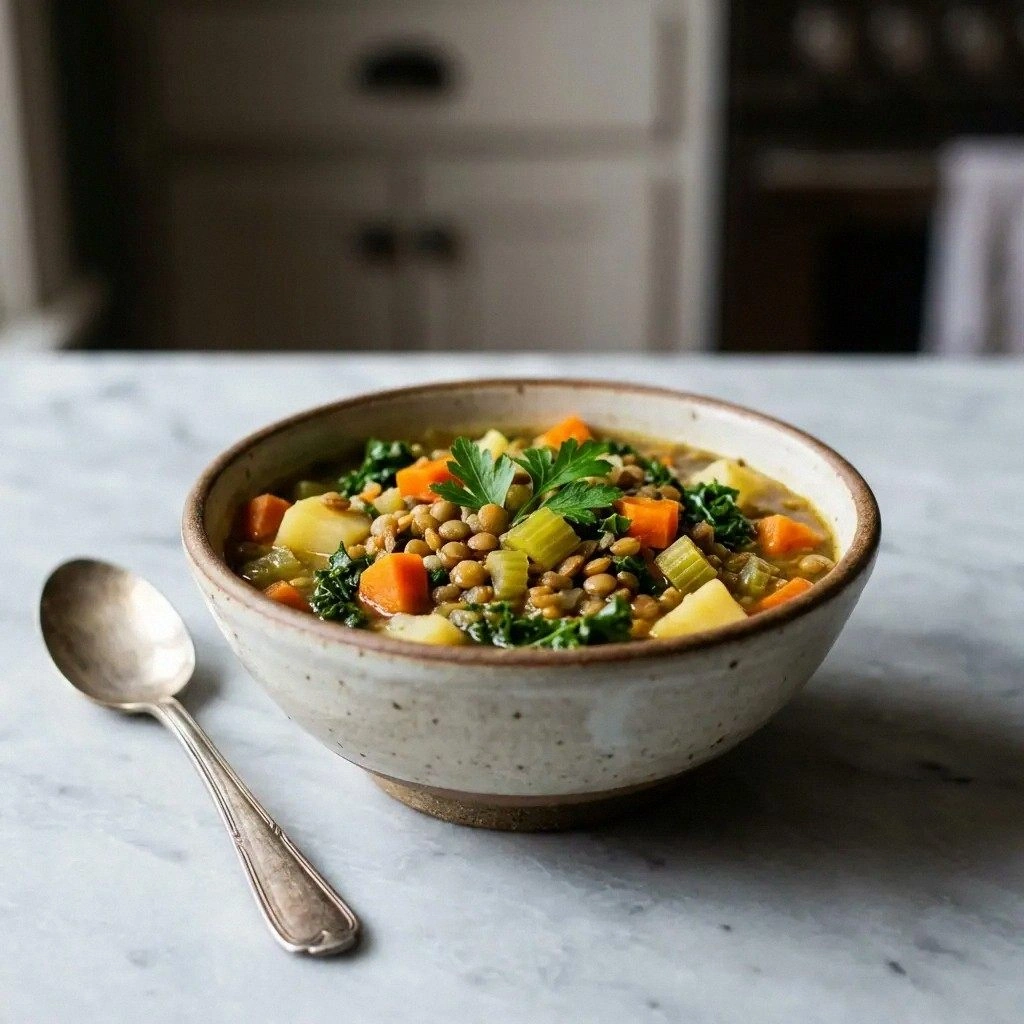 Vegan Lentil Vegetable Soup: T