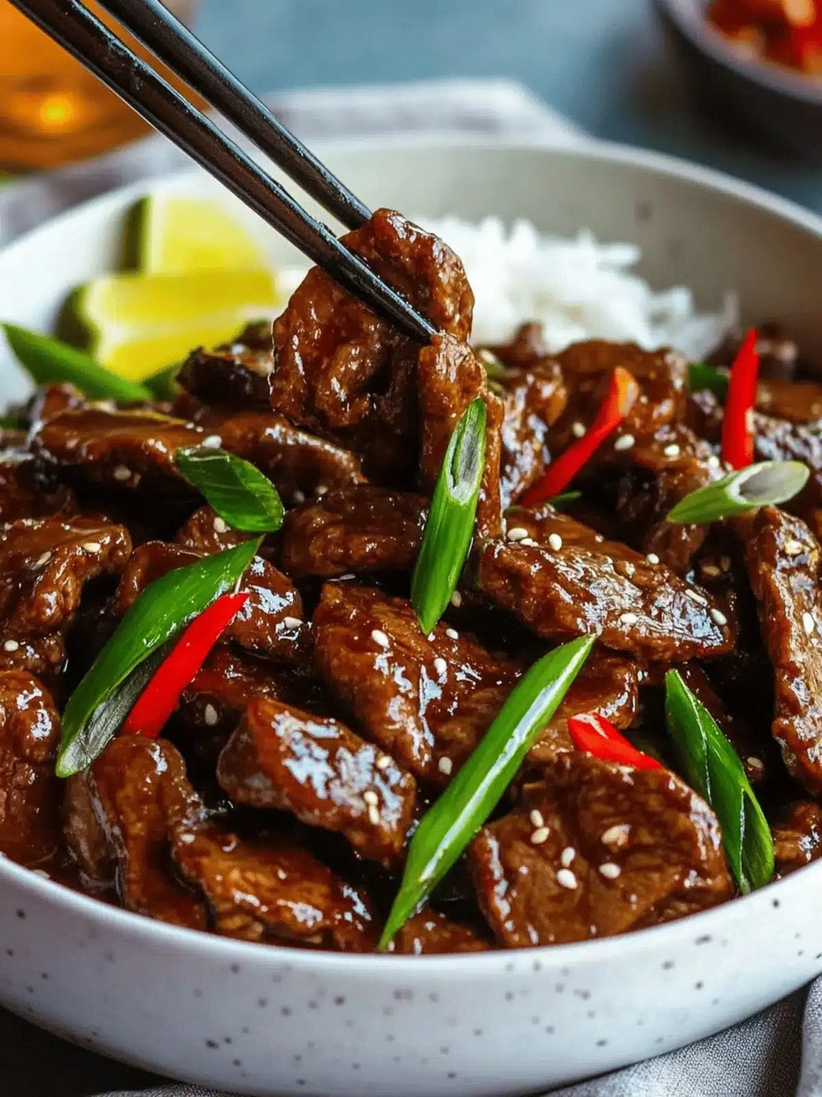 Vegan Mongolian Beef and Mushr