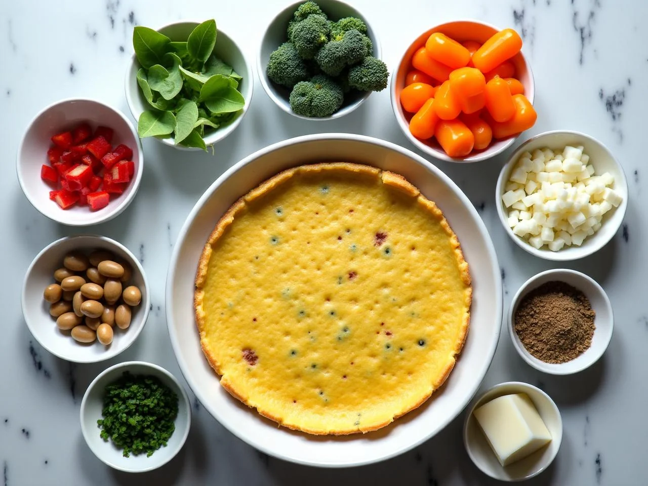 Ingredients for Vegetable and Cheese Frittata