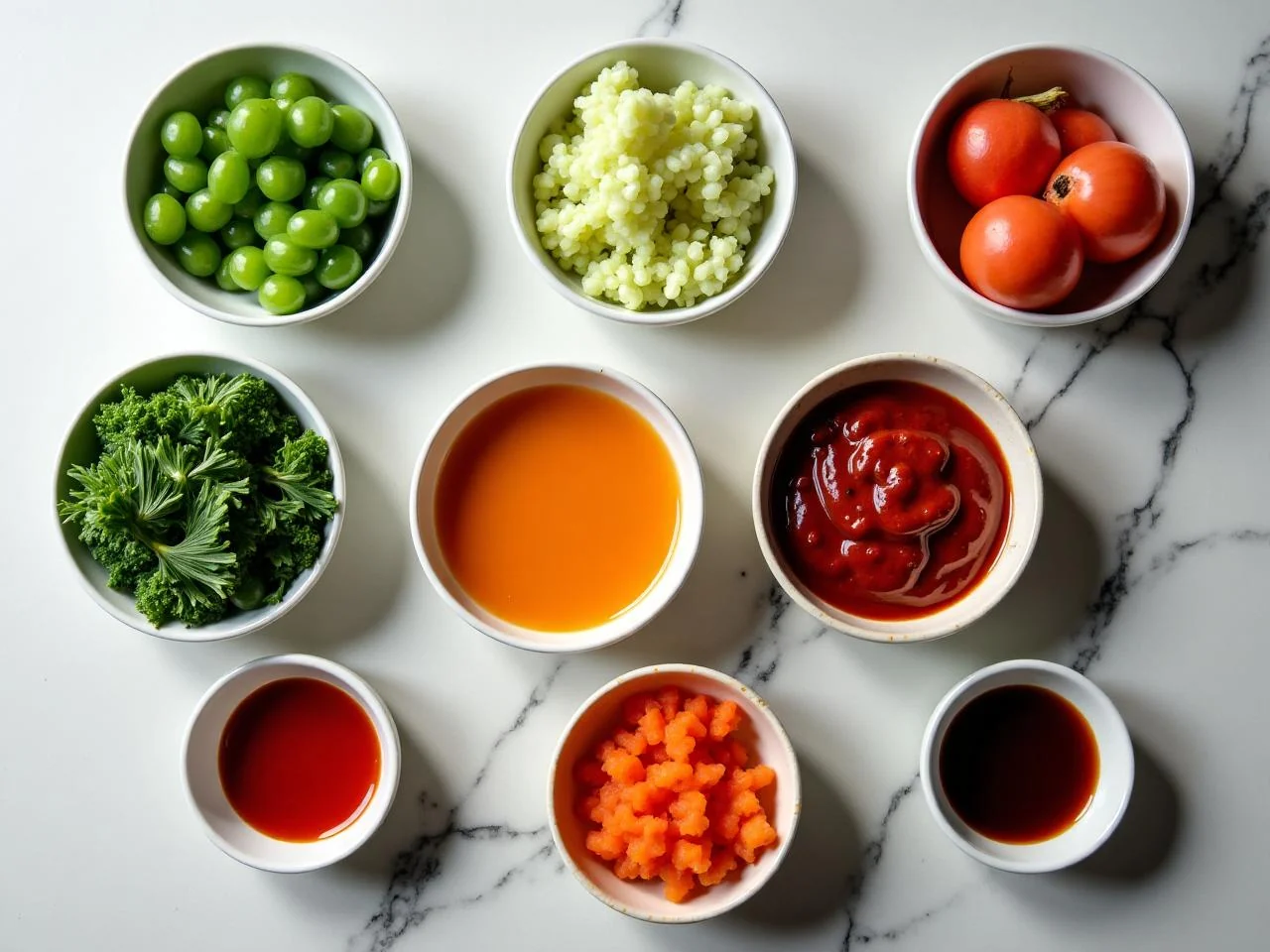 Ingredients for Vegetable Enchiladas Poblano