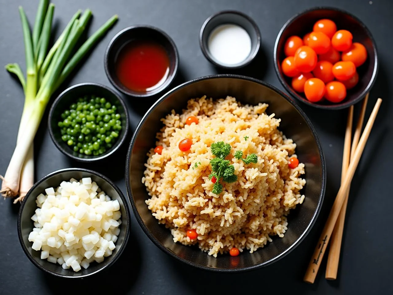 Ingredients for Vegetable Fried Rice