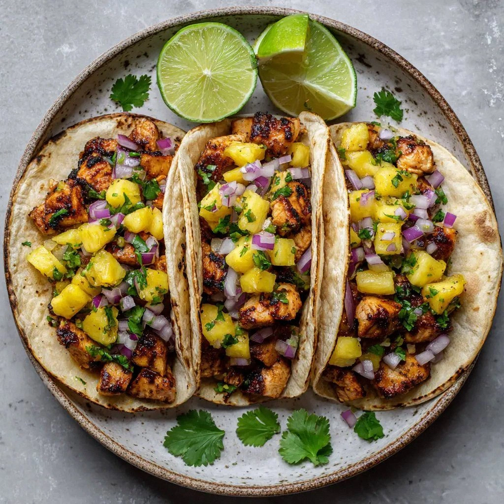 Vibrant Pineapple Chicken Taco