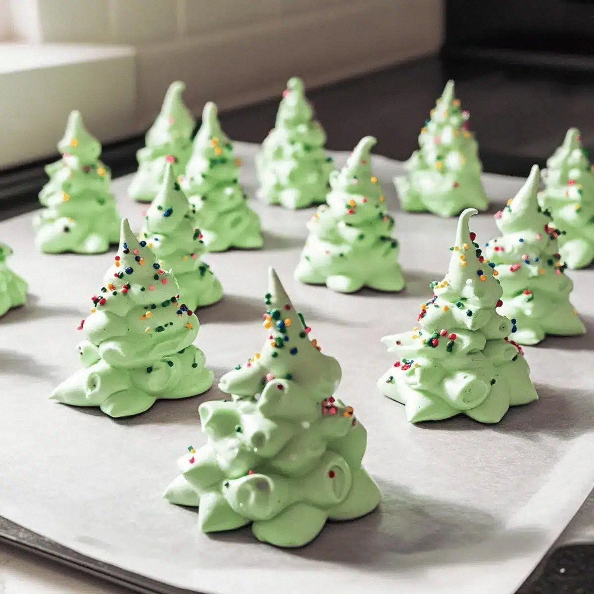 Whip Up Adorable Meringue Christmas Trees for Festive Joy