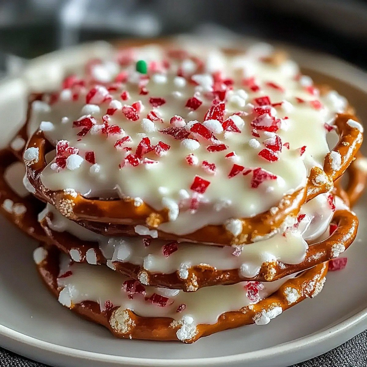 White Chocolate Peppermint Pretzel Crisps for Festive Snacking