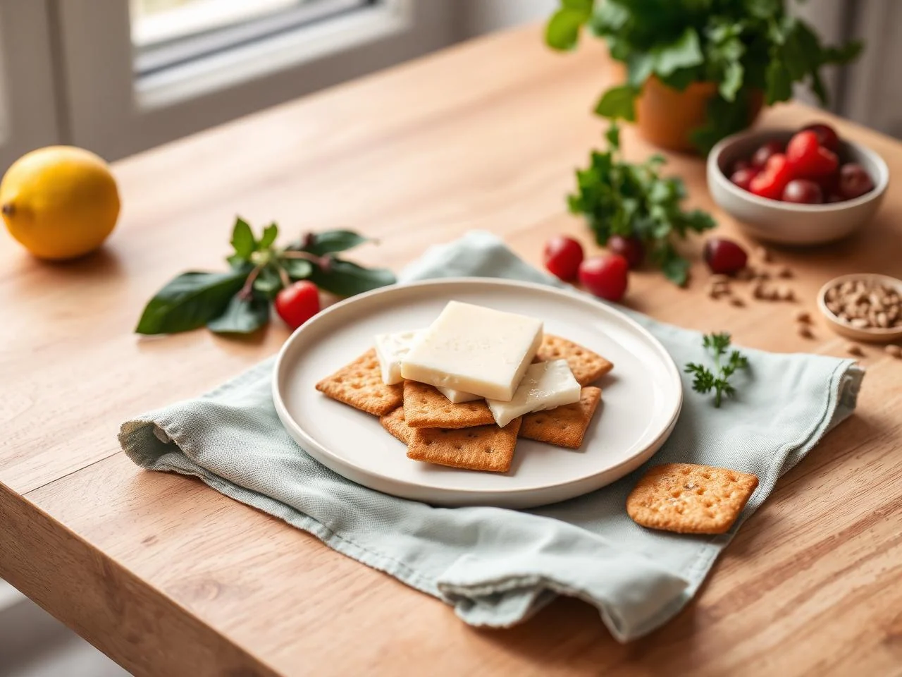 Whole Grain Crackers With Cheese