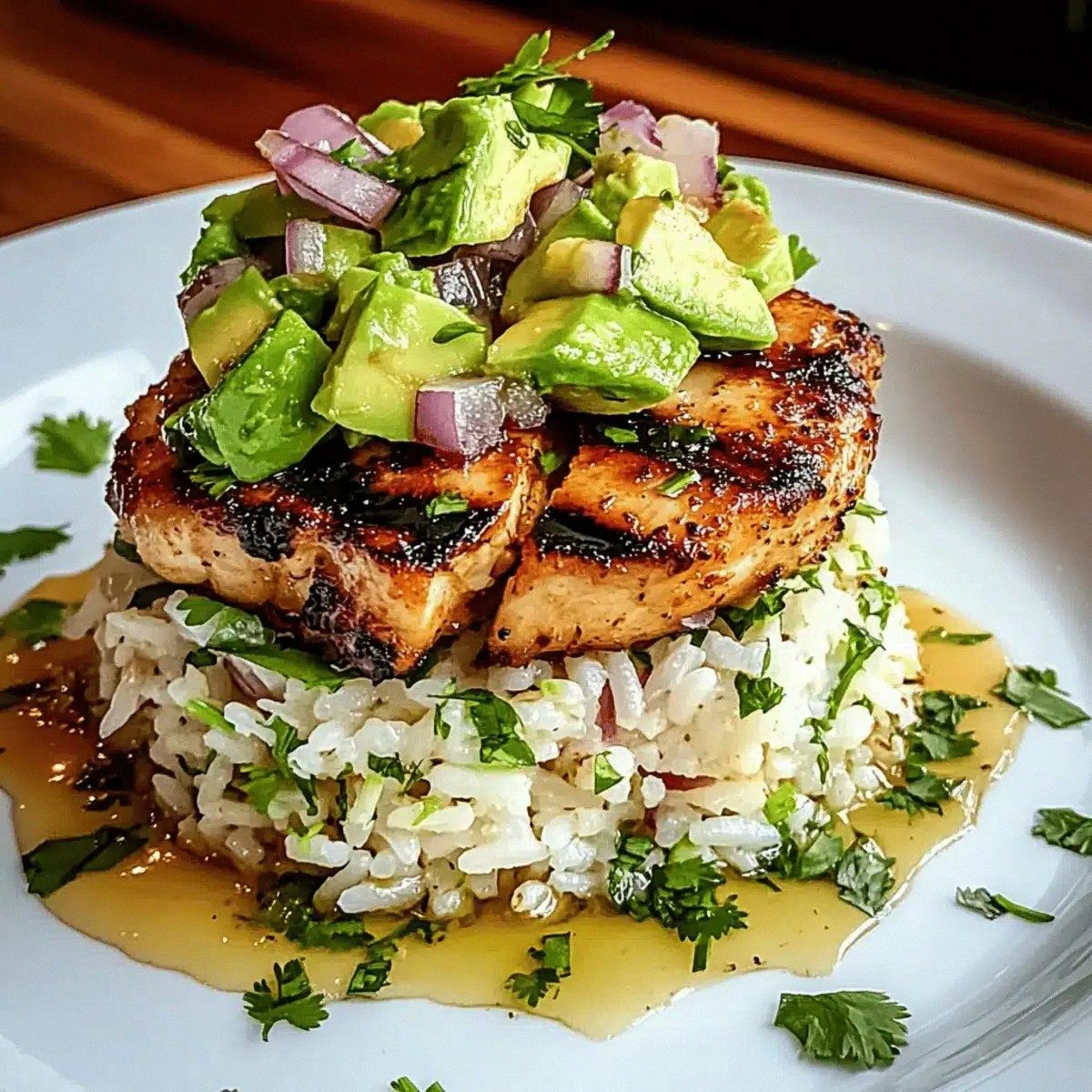 Zesty Chicken & Avocado Rice Stack: A Flavorful Delight