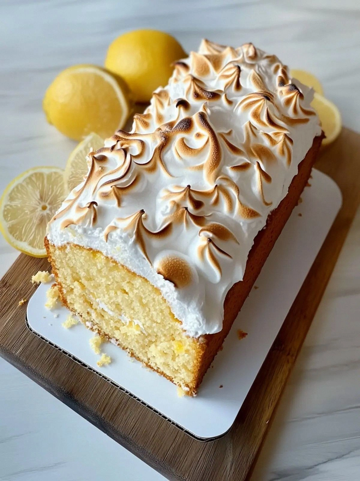 Zesty Lemon Meringue Loaf Cake