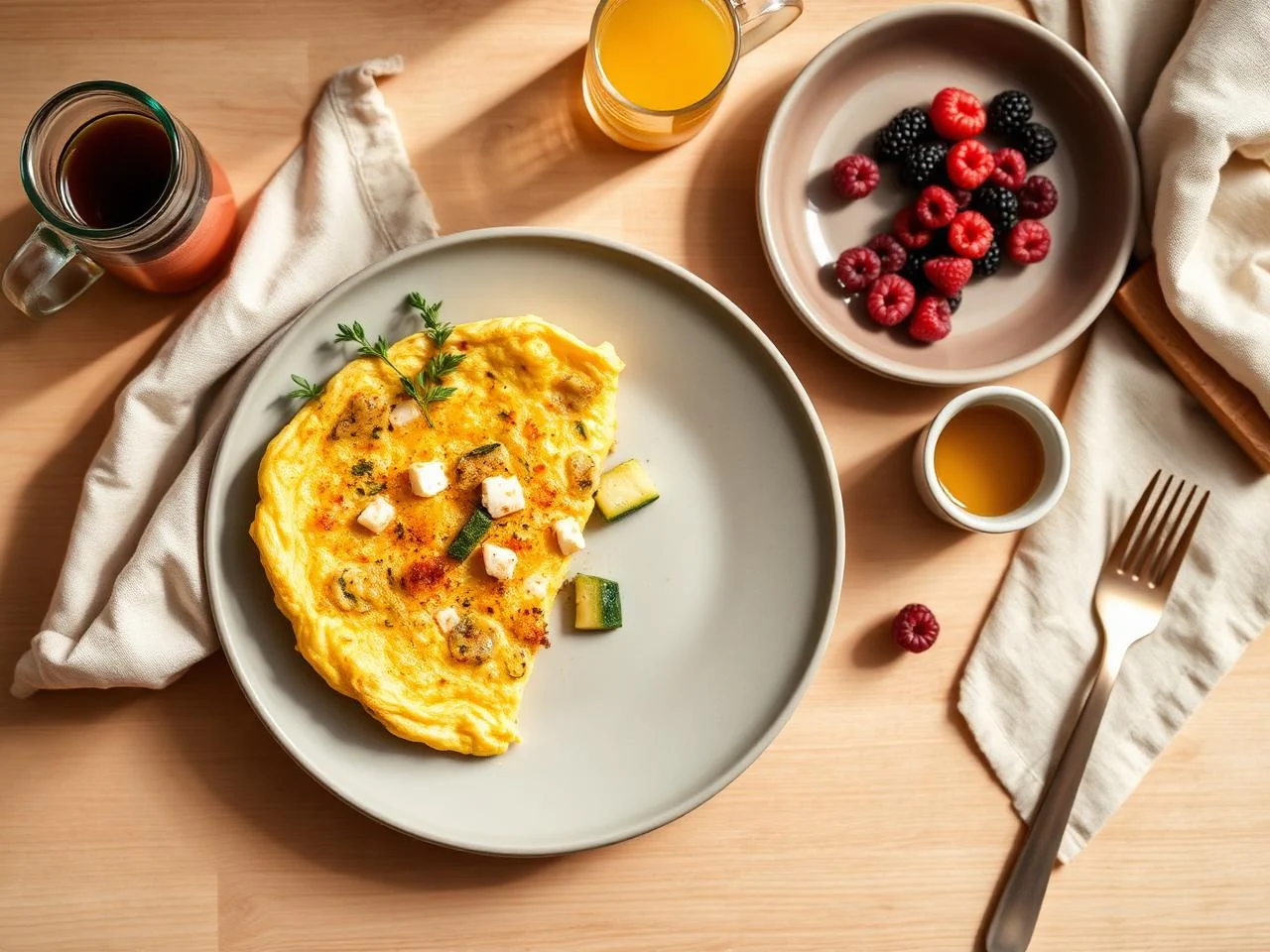 Zucchini And Feta Omelette