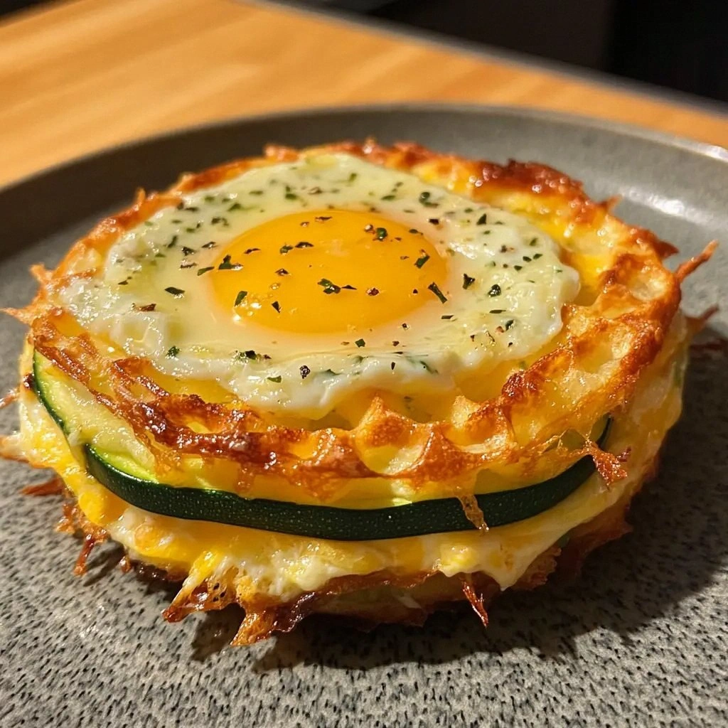 Zucchini Egg Chaffle with Ched