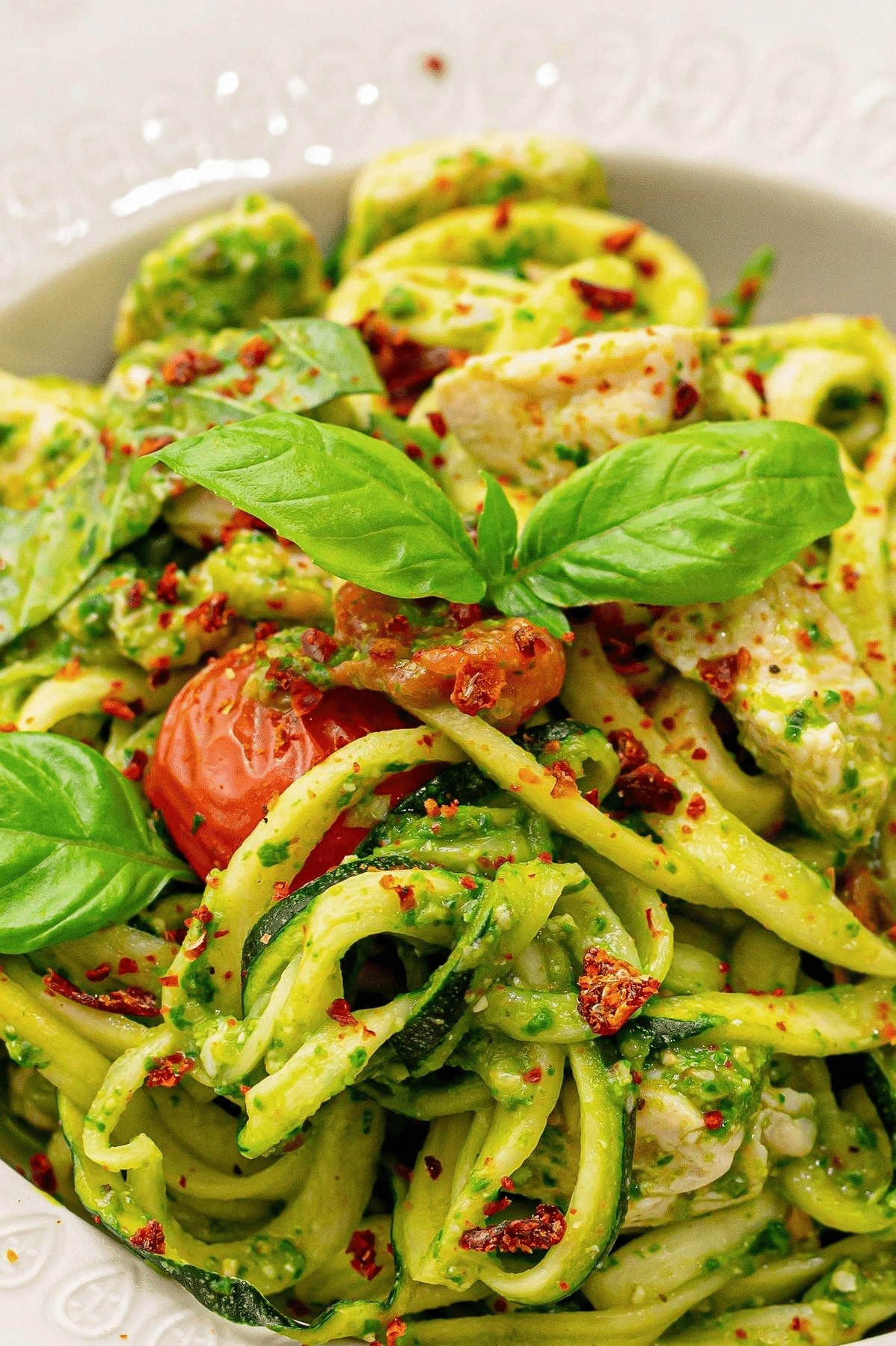 Zucchini Noodles with Pesto Re